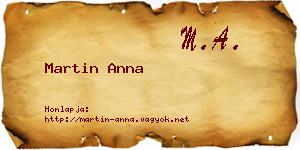 Martin Anna névjegykártya